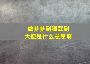 做梦梦到脚踩到大便是什么意思啊