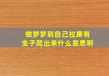 做梦梦到自己拉屎有虫子爬出来什么意思啊