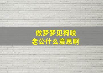 做梦梦见狗咬老公什么意思啊