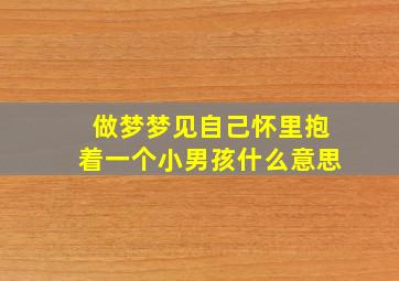 做梦梦见自己怀里抱着一个小男孩什么意思