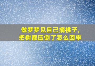 做梦梦见自己摘桃子,把树都压倒了怎么回事