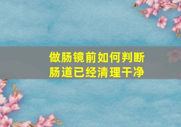 做肠镜前如何判断肠道已经清理干净