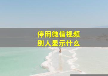 停用微信视频别人显示什么