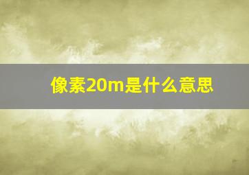 像素20m是什么意思