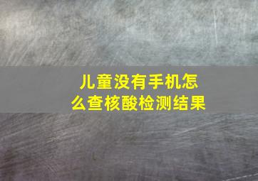 儿童没有手机怎么查核酸检测结果