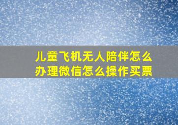 儿童飞机无人陪伴怎么办理微信怎么操作买票