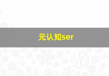 元认知ser