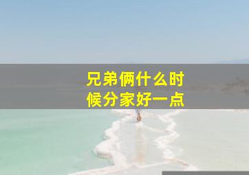 兄弟俩什么时候分家好一点