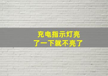 充电指示灯亮了一下就不亮了