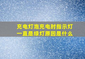 充电灯泡充电时指示灯一直是绿灯原因是什么