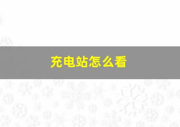 充电站怎么看