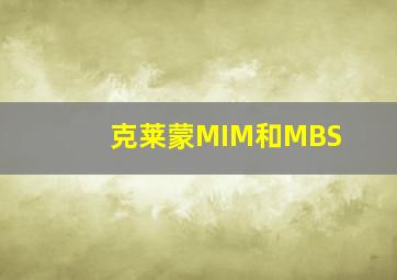 克莱蒙MIM和MBS