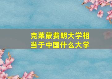 克莱蒙费朗大学相当于中国什么大学