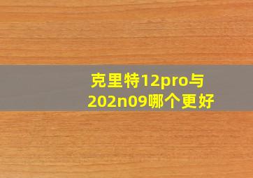 克里特12pro与202n09哪个更好