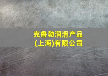 克鲁勃润滑产品(上海)有限公司