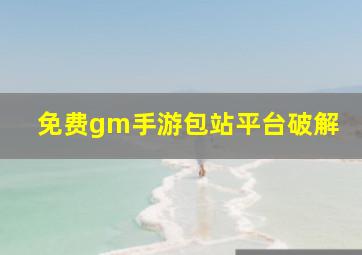 免费gm手游包站平台破解