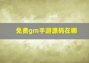 免费gm手游源码在哪