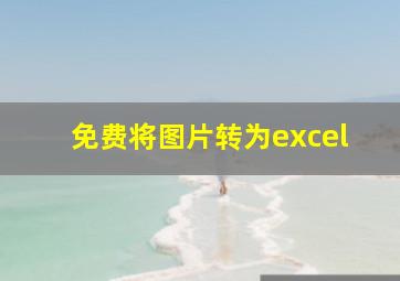 免费将图片转为excel