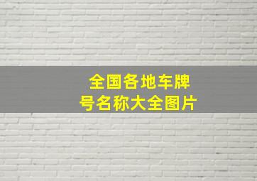 全国各地车牌号名称大全图片