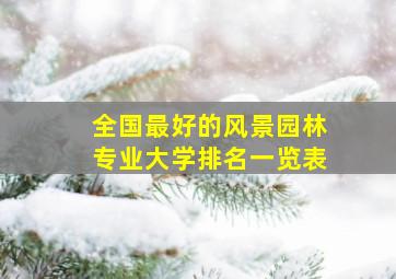 全国最好的风景园林专业大学排名一览表