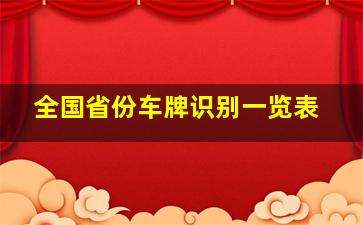 全国省份车牌识别一览表