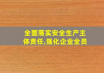 全面落实安全生产主体责任,强化企业全员