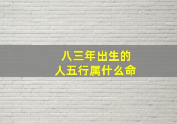 八三年出生的人五行属什么命