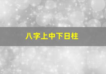 八字上中下日柱