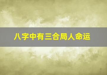 八字中有三合局人命运