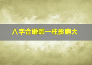 八字合婚哪一柱影响大