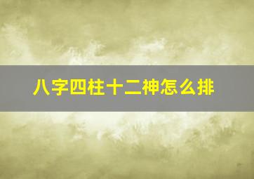 八字四柱十二神怎么排