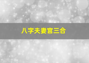 八字夫妻宫三合