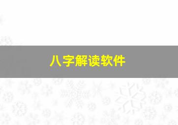 八字解读软件