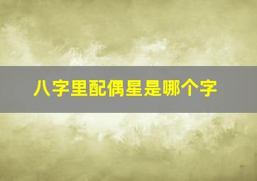 八字里配偶星是哪个字