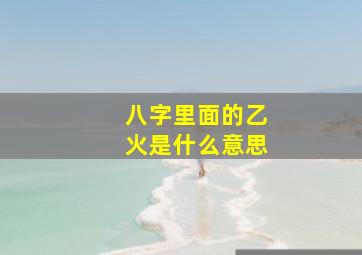 八字里面的乙火是什么意思