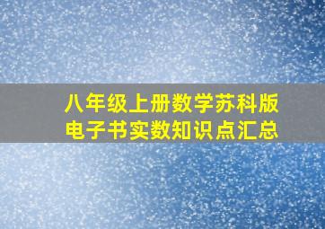 八年级上册数学苏科版电子书实数知识点汇总