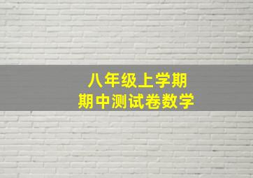 八年级上学期期中测试卷数学