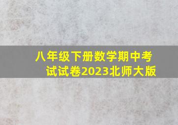 八年级下册数学期中考试试卷2023北师大版