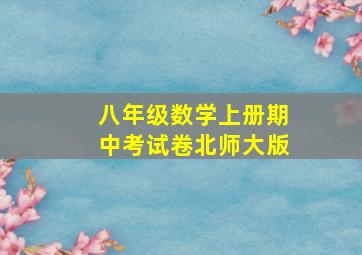 八年级数学上册期中考试卷北师大版