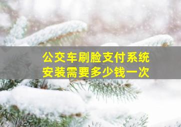 公交车刷脸支付系统安装需要多少钱一次