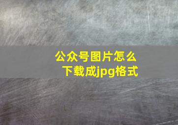 公众号图片怎么下载成jpg格式