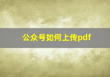 公众号如何上传pdf