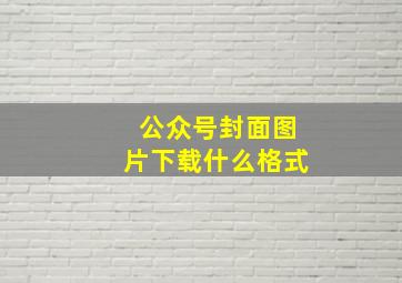 公众号封面图片下载什么格式