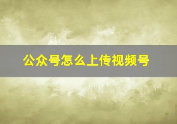 公众号怎么上传视频号