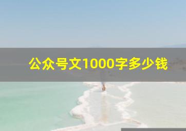 公众号文1000字多少钱