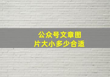 公众号文章图片大小多少合适