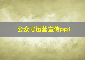 公众号运营宣传ppt