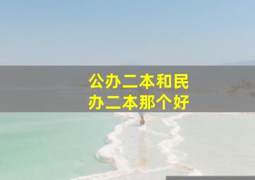 公办二本和民办二本那个好