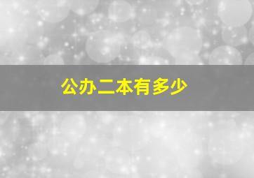 公办二本有多少