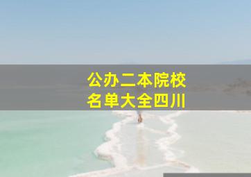 公办二本院校名单大全四川